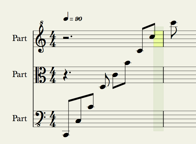 3 staves reduction: 6 octaves easy to read.